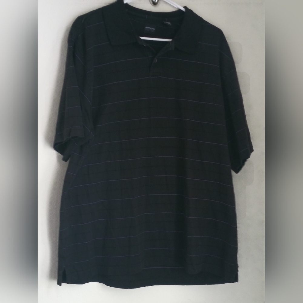 Arrow Shirt Men Large Black Striped Office Academia Casual Church Any Occasion